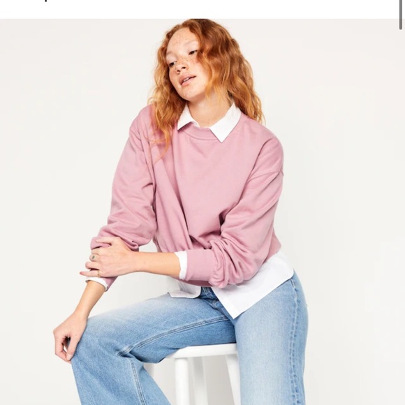 NWT OLD NAVY Drop-Shoulder Sweatshirt Color: Anise - Picture 4 of 5